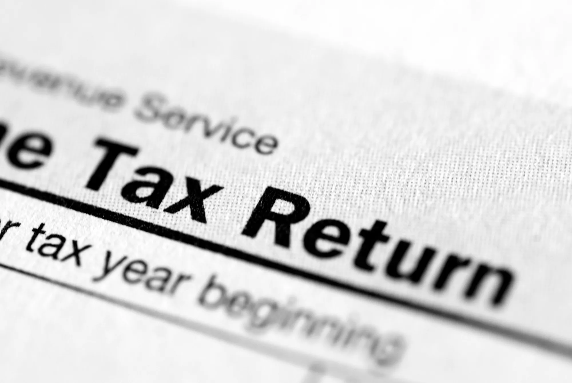 Close up of a Tax Return document